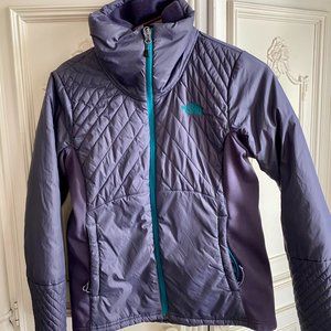 The North Face dusty purple quilted jacket w/ teal accents, women's size medium